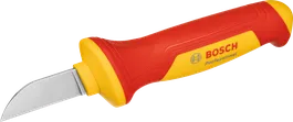 Bosch VDE cable knife with ergonomic red-yellow handle.