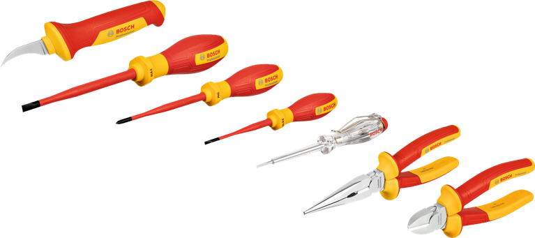 Bosch VDE Hand Tools Set, 7 insulated pieces.