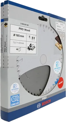 Bosch PRO Wood & Aluminium 165 mm circular saw blade promo pack.