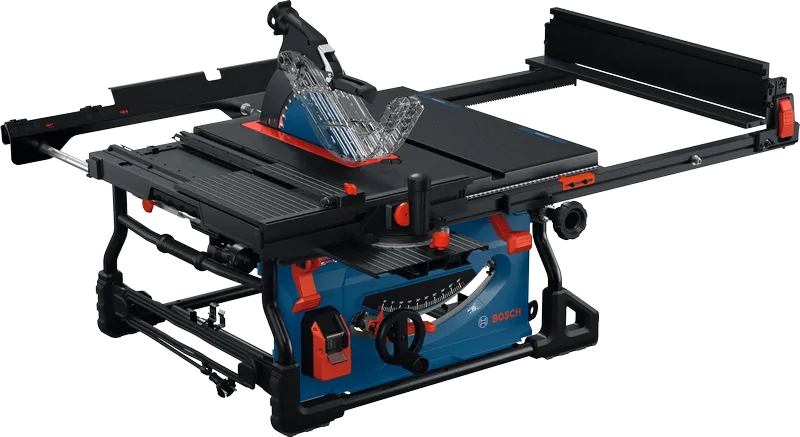 Bosch EXTS100-254X table saw with extendable work surface.