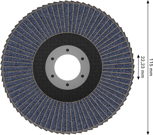 Bosch X451 Flap Disc 115 mm G120 for metal sanding.