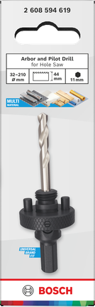 Bosch Arbor and Pilot Drill for Hole Saw, 44 mm length.