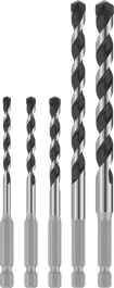 Bosch PRO HEX-5 drill bit set, 5 sizes for metal drilling.