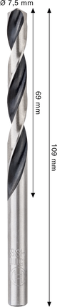 Bosch HSS twist drill bit 7.5 mm for metal.