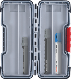 Bosch 30-piece jigsaw blade set for wood and metal.