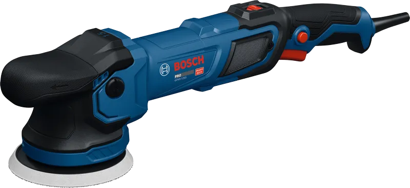 Bosch GPX9-125S polisher with ergonomic handle.