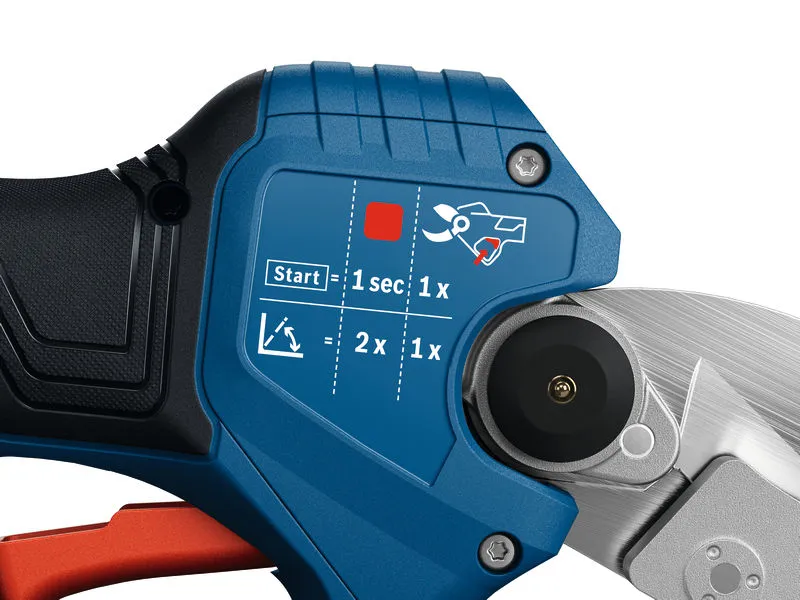 Bosch GPC18V-32P cordless pipe shear control panel.