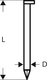 Bosch PRO SN34CH 34° clipped head strip nail diagram.