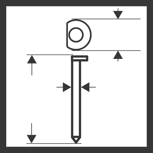 Bosch PRO DA15-34 34° finish nail diagram.
