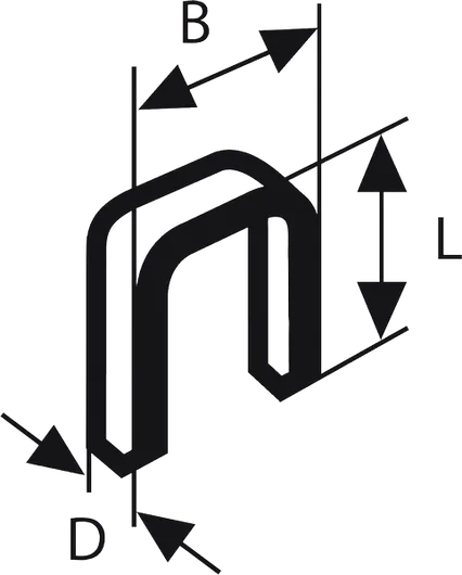Bosch PRO NC18 narrow crown staple TK40 15G diagram.