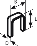 Bosch PRO NC18 narrow crown staple TK40 15G diagram.