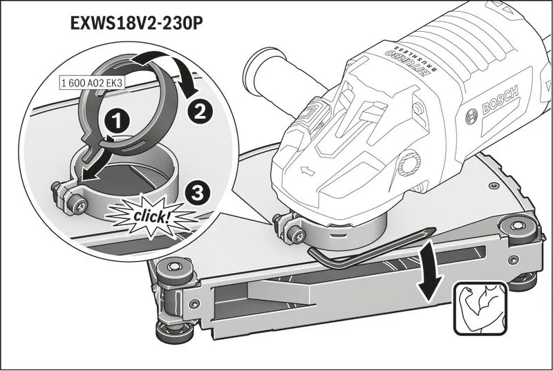 Guard clamp installation.