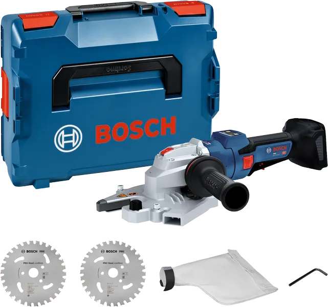 Bosch GBC18V-32PS steel cutter set with case and accessories.