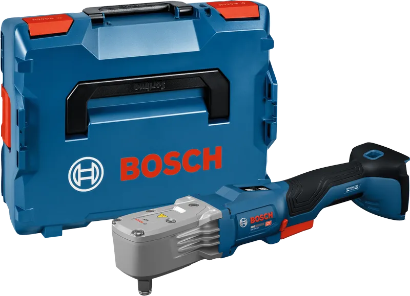 Bosch GRS18V-330 cordless shear with carrying case.