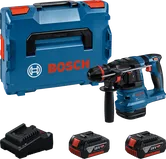 Bosch GBH 18V-22 rotary hammer drill set with batteries.