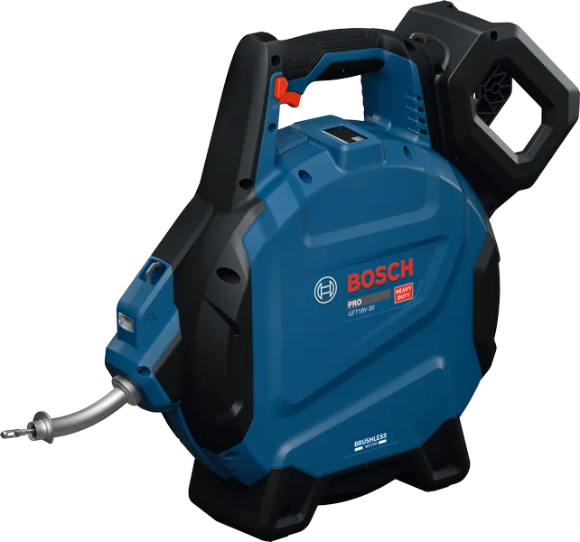 Bosch GFT18V-30 drain cleaner with brushless motor.