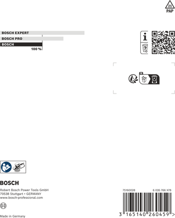 Bosch sanding pad medium-hard 125 mm with 8 holes.
