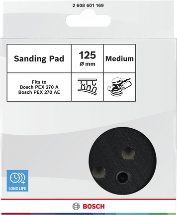 Bosch sanding pad medium-hard 125 mm for PEX 270 A.