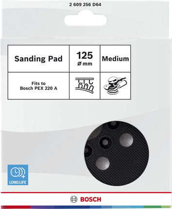 Bosch sanding pad medium-hard 125 mm for PEX 220 A.