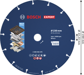 Bosch EXPERT Metal Diamond Cutting Disc 230 mm.