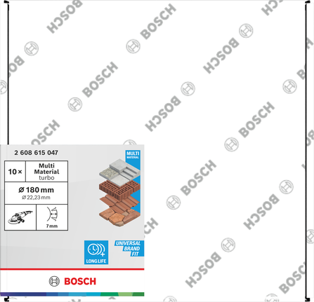 Bosch Multi Material turbo diamond cutting disc 180 mm.