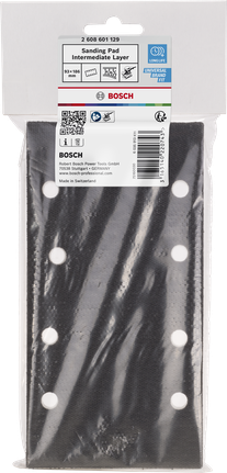 Bosch intermediate layer sanding pad 93 x 185 mm with 8 holes.
