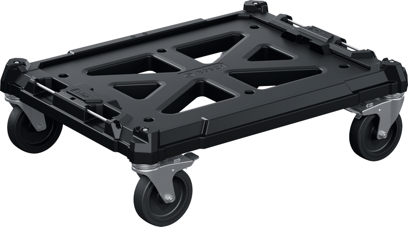 Bosch L-BOXX contractor wheeled cart for tool transport.