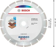 Bosch Multi Material Diamond Cutting Disc 230 mm for stone and brick.
