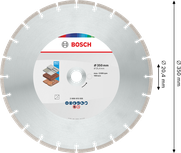 Bosch Multi Material Diamond Cutting Disc 350 mm for varied surfaces.