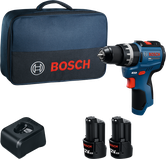 Bosch GSB 12V-30 cordless drill kit with batteries.