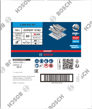 Bosch EXPERT X782 Flap Disc G60 X-LOCK for metal.
