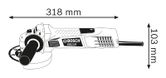 Bosch GWS 7-115 Angle Grinder dimensions drawing