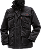 Bosch WPJ 09 parka, black polyester canvas jacket.