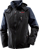 Bosch WRJ 09 black rain jacket with nylon canvas fabric.