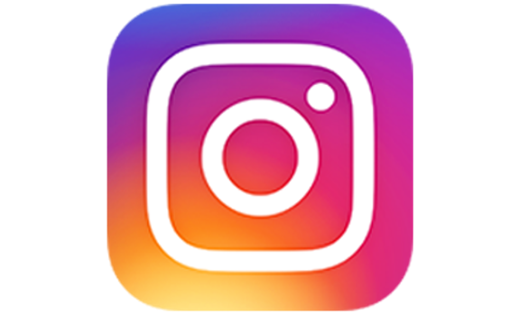 Instagram logo with a gradient background of purple and orange hues.