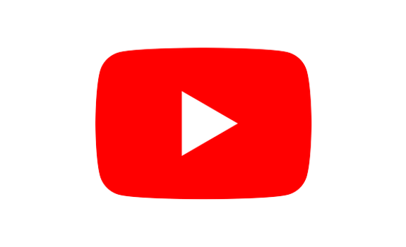 Red YouTube play button on a black background.