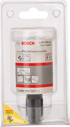 Bosch MultiConstruction hole saw for fast drilling.