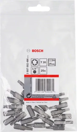 Bosch T20 1/4″ 25mm screwdriver bits pack.