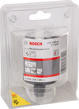 Bosch MultiConstruction holesaw 2″×2⅜″.