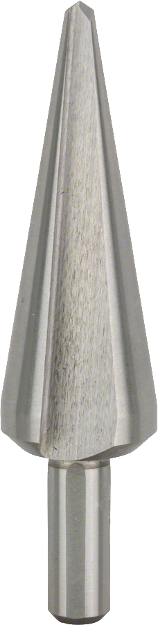Bosch sheet metal cone drill bit with hex shank.