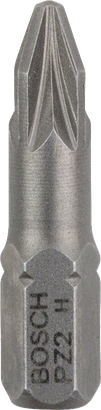Bosch PZ2 Extra Hard screwdriver bit for hex shank.