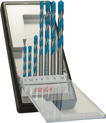 Bosch 7-piece CYL-9 MultiConstruction drill bit set.