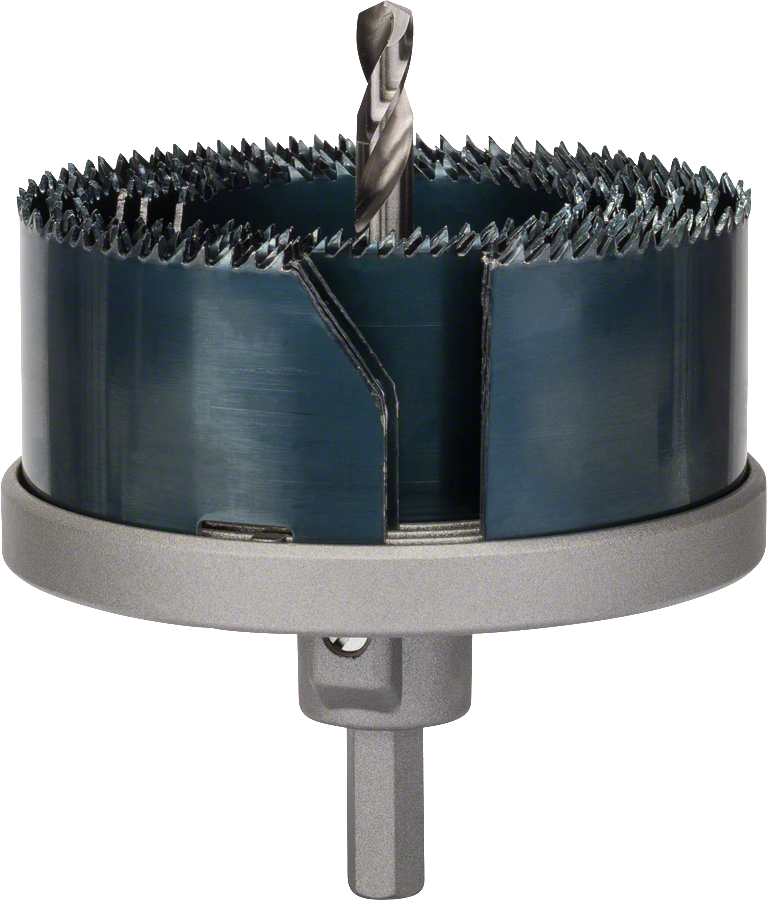 Bosch holesaw set with multiple blades for wood drilling.