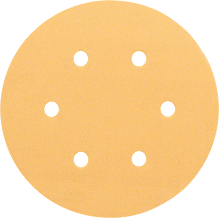 Bosch sanding disc with 6 dust extraction holes.