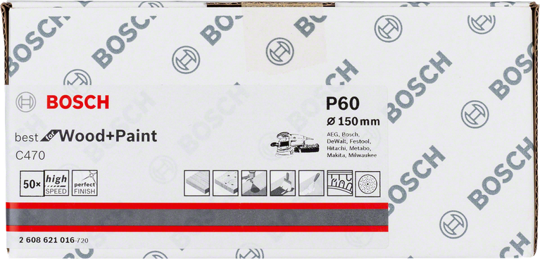 Bosch C470 sanding sheet 150 mm pack 50.
