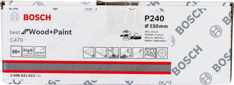 Bosch C470 sanding sheet 150mm P240 pack 50.