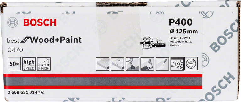 Bosch C470 sanding sheet 125 mm P400 pack 50.