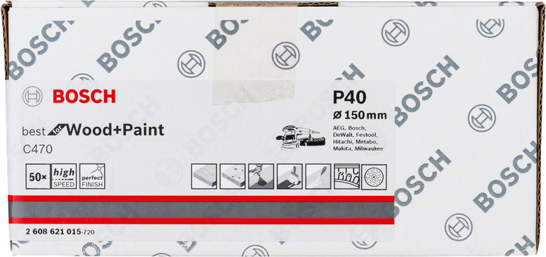Bosch C470 sanding sheet 150mm 50-pack.