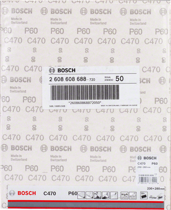Bosch C470 P60 sanding sheet 230×280mm.