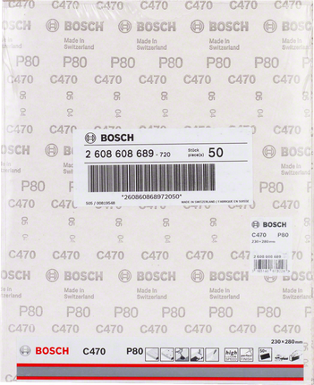Bosch C470 P80 sanding sheets 230×280mm.